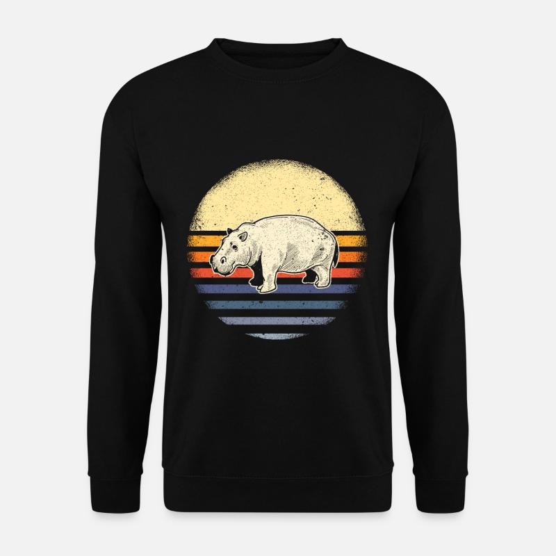 Flusspferd Tiere - Unisex Pullover - Schwarz