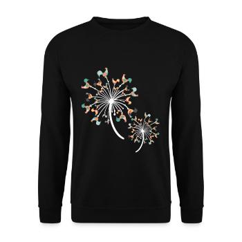 Chicken pusteblume farmer - Unisex Sweatshirt - black - Front - Alina (178cm) & Michal (187cm)