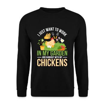 Chicken Garden - Unisex Sweatshirt - black - Front - Alina (178cm) & Michal (187cm)