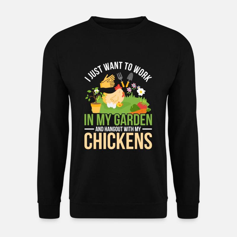 Huhn Garten - Unisex Pullover - Schwarz