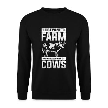 vache - Sweat-shirt Unisexe - noir - Devant - Alina (178cm) & Michal (187cm)