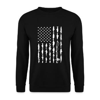 Fisch Flagge - Unisex Pullover - Schwarz - Vorne - Alina (178cm) & Michal (187cm)