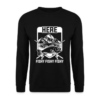 fish - Unisex Sweatshirt - black - Front - Alina (178cm) & Michal (187cm)