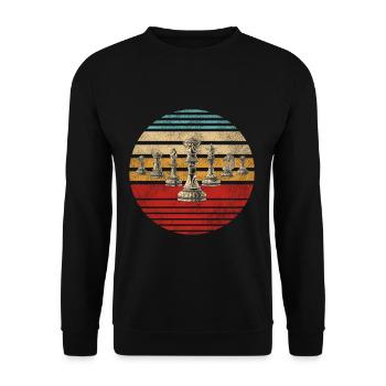 Sport d'échecs rétro - Sweat-shirt Unisexe - noir - Devant - Alina (178cm) & Michal (187cm)