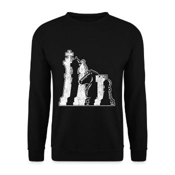 Idée cadeau d'échecs - Sweat-shirt Unisexe - noir - Devant - Alina (178cm) & Michal (187cm)