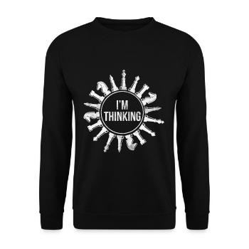 Schach Schachspiel Strategie - Unisex Pullover - Schwarz - Vorne - Alina (178cm) & Michal (187cm)