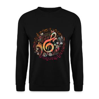 Clef music - Unisex Sweatshirt - black - Front - Alina (178cm) & Michal (187cm)