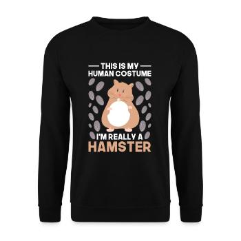 Hamster - Unisex Pullover - Schwarz - Vorne - Alina (178cm) & Michal (187cm)