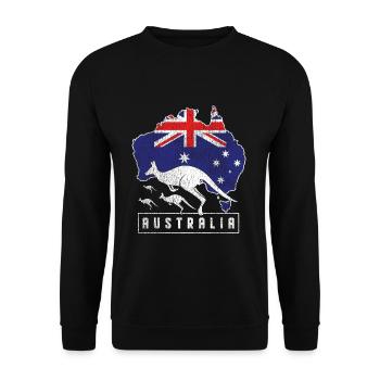Australia kangaroo - Unisex Sweatshirt - black - Front - Alina (178cm) & Michal (187cm)