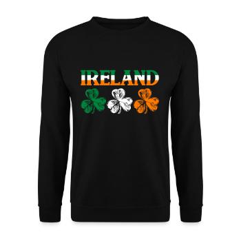 Ireland shamrock flag - Unisex Sweatshirt - black - Front - Alina (178cm) & Michal (187cm)