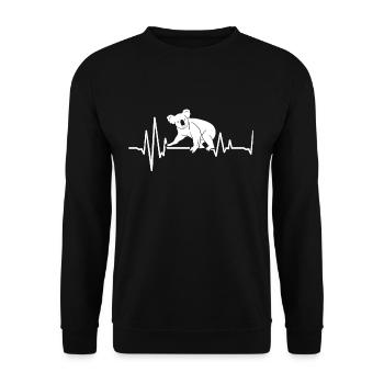 Koala heartbeat - Unisex Sweatshirt - black - Front - Alina (178cm) & Michal (187cm)