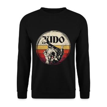 Retro judo sport - Unisex Sweatshirt - black - Front - Alina (178cm) & Michal (187cm)