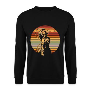 cow-boy - Sweat-shirt Unisexe - noir - Devant - Alina (178cm) & Michal (187cm)