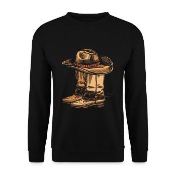 Cowboy Rodeo Cowboyhut - Unisex Pullover - Schwarz - Vorne - Alina (178cm) & Michal (187cm)