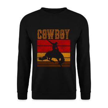 Cowboy Wilder Westen - Unisex Pullover - Schwarz - Vorne - Alina (178cm) & Michal (187cm)