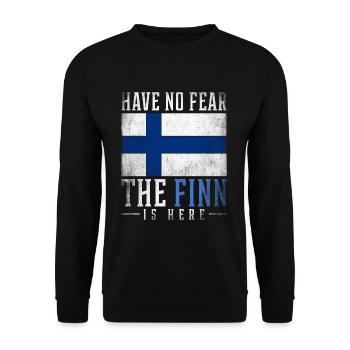 Finland nationality - Unisex Sweatshirt - black - Front - Alina (178cm) & Michal (187cm)