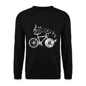 Fahrrad Notenschlüssel - Unisex Pullover - Schwarz - Vorne - Alina (178cm) & Michal (187cm)