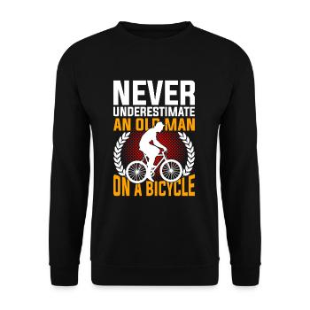 Fahrrad Alter Mann - Unisex Pullover - Schwarz - Vorne - Alina (178cm) & Michal (187cm)