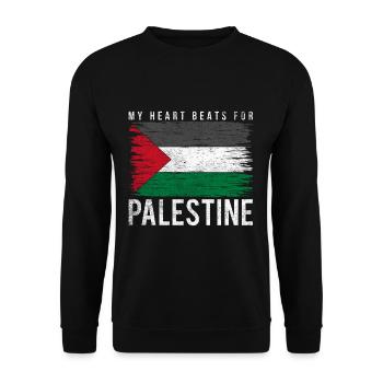 Palestine - Unisex Sweatshirt - black - Front - Alina (178cm) & Michal (187cm)