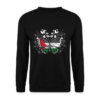 Palestine Butterflies Love - Sweat-shirt Unisexe - noir - Devant - Alina (178cm) & Michal (187cm)