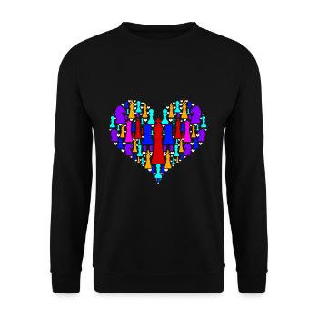 Schach Liebe - Unisex Pullover - Schwarz - Vorne - Alina (178cm) & Michal (187cm)