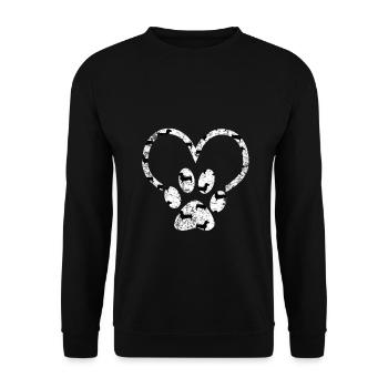 Dackel Fußabdruck - Unisex Pullover - Schwarz - Vorne - Alina (178cm) & Michal (187cm)