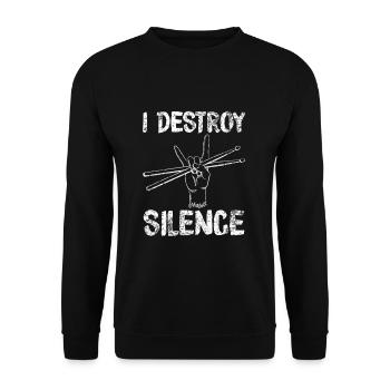 Schlagzeug Schlagzeuger - Unisex Pullover - Schwarz - Vorne - Alina (178cm) & Michal (187cm)