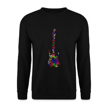 Gitarre Musiker - Unisex Pullover - Schwarz - Vorne - Alina (178cm) & Michal (187cm)