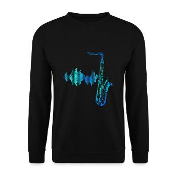 Saxophone Musician Jazz - Unisex Sweatshirt - black - Front - Alina (178cm) & Michal (187cm)