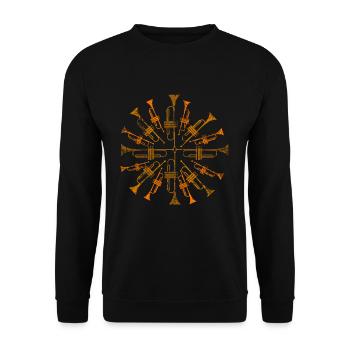 Trompete Trompeter - Unisex Pullover - Schwarz - Vorne - Alina (178cm) & Michal (187cm)