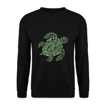 Turtle environmental protection - Unisex Sweatshirt - black - Front - Alina (178cm) & Michal (187cm)