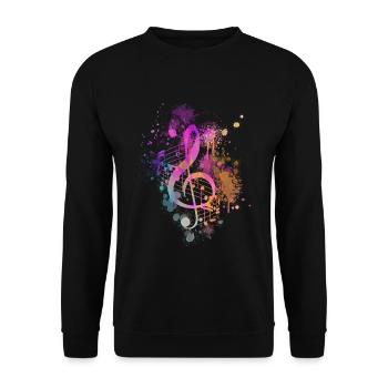 Notenschlüssel Komponist - Unisex Pullover - Schwarz - Vorne - Alina (178cm) & Michal (187cm)