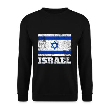 Israel Flag - Unisex Sweatshirt - black - Front - Alina (178cm) & Michal (187cm)