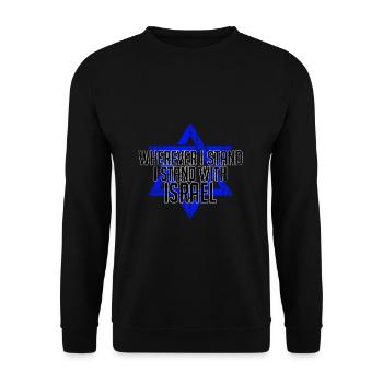 Israel Star of David - Unisex Sweatshirt - black - Front - Alina (178cm) & Michal (187cm)