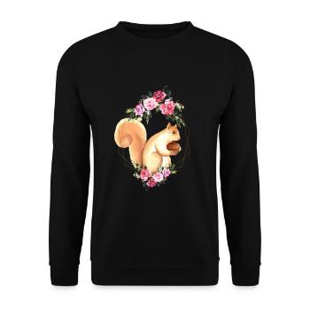 squirrel - Unisex Sweatshirt - black - Front - Alina (178cm) & Michal (187cm)