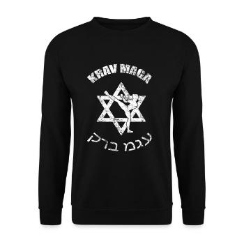 Krav Maga Star of David - Sweat-shirt Unisexe - noir - Devant - Alina (178cm) & Michal (187cm)