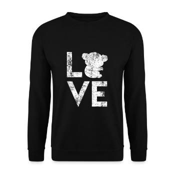 Koala Bär Tiere - Unisex Pullover - Schwarz - Vorne - Alina (178cm) & Michal (187cm)