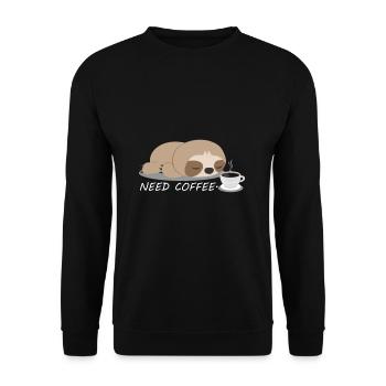 Sloth coffee animal - Unisex Sweatshirt - black - Front - Alina (178cm) & Michal (187cm)