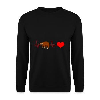 Amour de coeur paresseux - Sweat-shirt Unisexe - noir - Devant - Alina (178cm) & Michal (187cm)