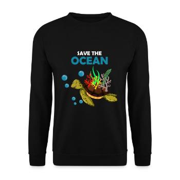 Turtle climate change - Unisex Sweatshirt - black - Front - Alina (178cm) & Michal (187cm)