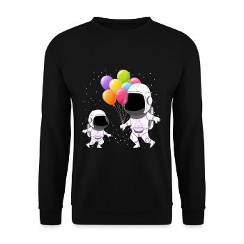Astronomy astronaut child - Unisex Sweatshirt - black - Front - Alina (178cm) & Michal (187cm)