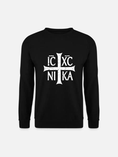 IC XC NIKA Christogramm Jesus Christus ist Sieger - Unisex Pullover - Schwarz