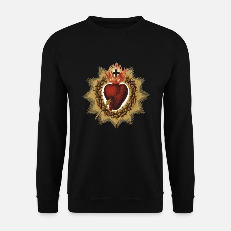 Vintage Sacred Heart of Jesus - Unisex Pullover - Schwarz
