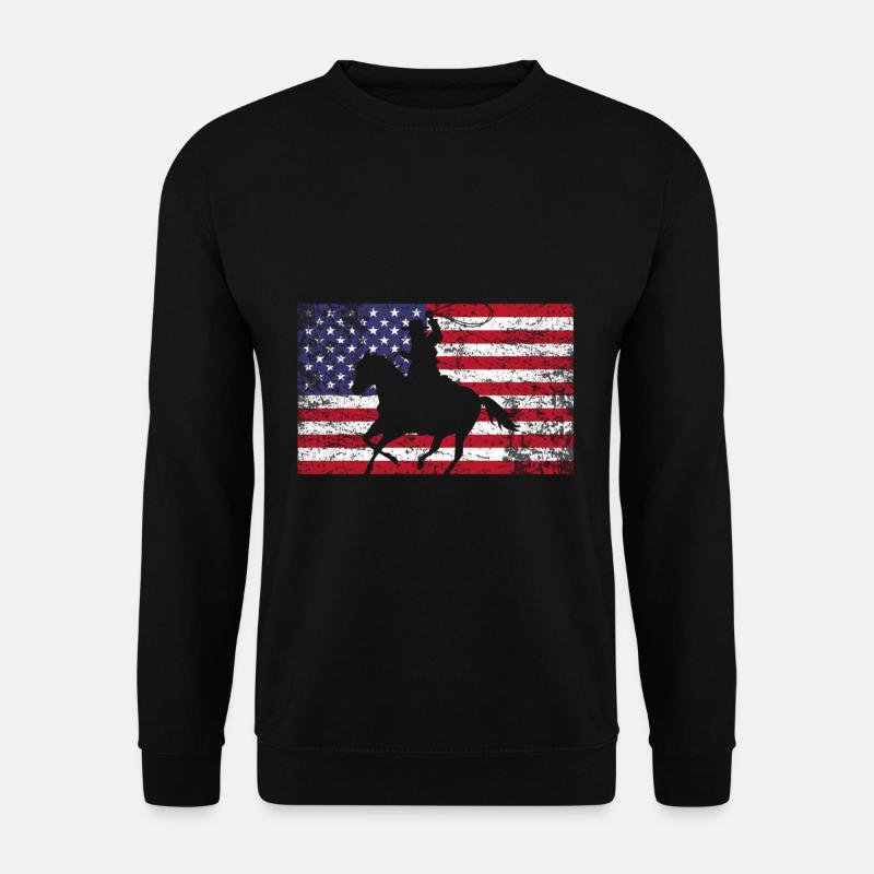 Cowboy Amerika - Unisex Pullover - Schwarz