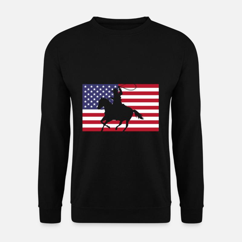 Cowboy USA - Unisex Pullover - Schwarz
