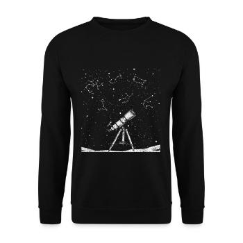 Astronomy telescope - Unisex Sweatshirt - black - Front - Alina (178cm) & Michal (187cm)