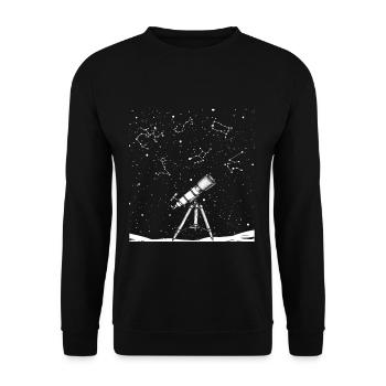 Astronomie Astronom Teleskop - Unisex Pullover - Schwarz - Vorne - Alina (178cm) & Michal (187cm)