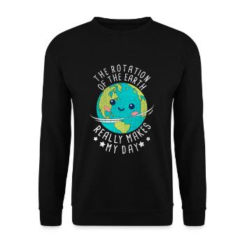 Earth Day Planet Erde - Unisex Pullover - Schwarz - Vorne - Alina (178cm) & Michal (187cm)