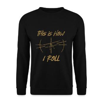 Pilot plane - Unisex Sweatshirt - black - Front - Alina (178cm) & Michal (187cm)