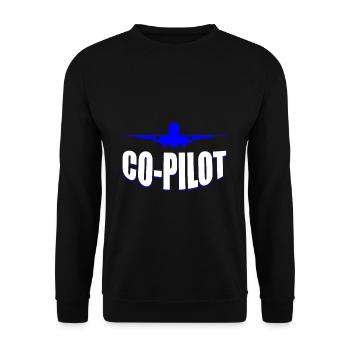 Flugzeug Luftfahrt Copilot - Unisex Pullover - Schwarz - Vorne - Alina (178cm) & Michal (187cm)